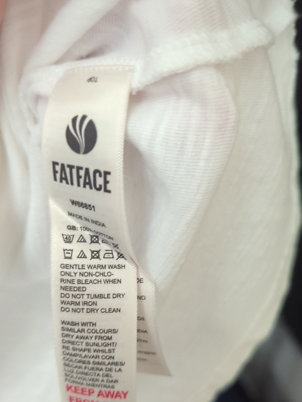 Fatface Ally White Embroidered Sleeve Top NWT Size 8 - Picture 11 of 13